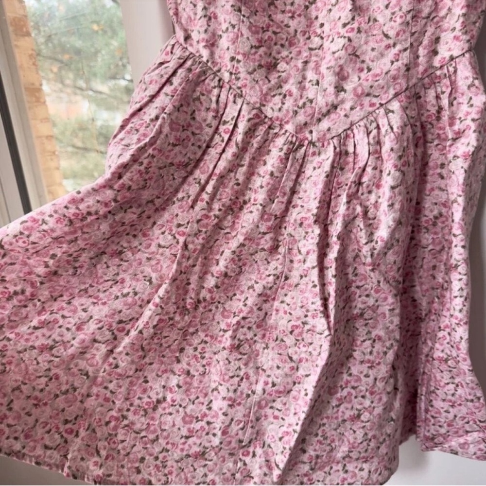 NWT Reformation Daria Mini Linen Dress Pink Floral Rosin 4 - Picture 10 of 14